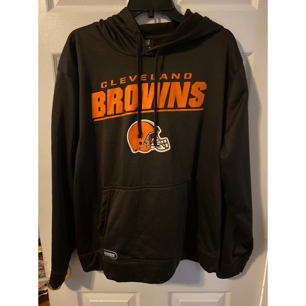NFL Cleveland Browns Hoodie New Era Mens XL Black Orange Fleece Sweatshirt